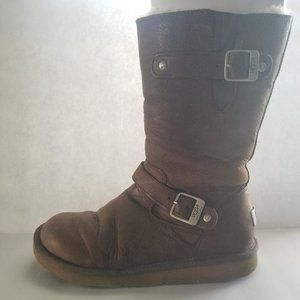 UGG Kensington Brown Leather Sheepskin Boots